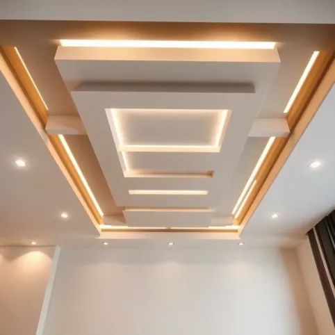 Nowoczesne sufity w salonie