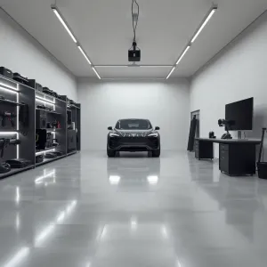 Nowoczesny garaż w środku