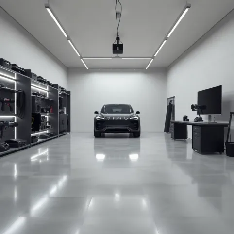 Nowoczesny garaż w środku