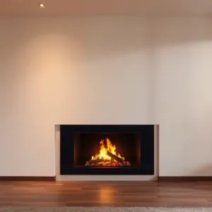 Nowoczesny kominek w salonie