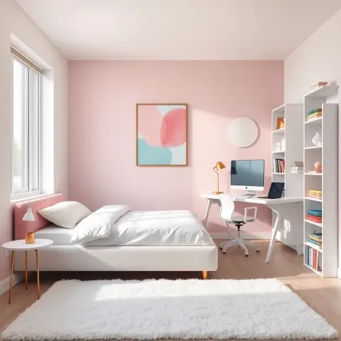 Nowoczesny pokój młodzieżowy dla dziewczyny