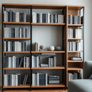 Nowoczesny regał na książki do salonu