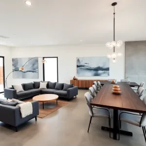 Nowoczesny salon z jadalnią