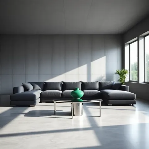 Nowoczesny szary salon