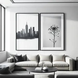 obrazy do salonu czarnobiałe w ramie