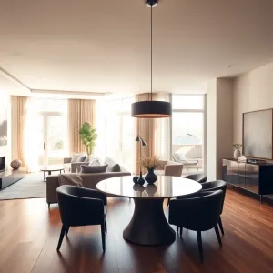 Oświetlenie w salonie z jadalnią