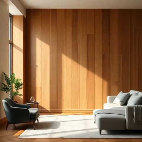 Panele drewniane na ścianę w salonie