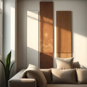 Panele na ścianie w salonie