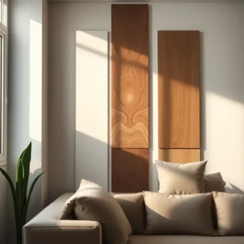 Panele na ścianie w salonie