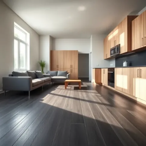 Panele w kuchni i salonie