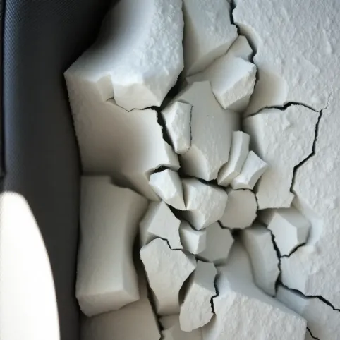 Pęknięty styropian w foteliku samochodowym