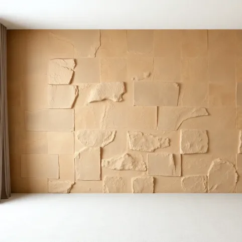 Piaskowiec na ścianę w salonie