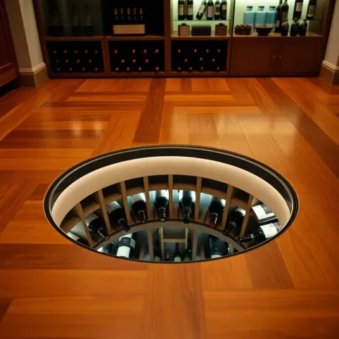 Piwnica na wino w podłodze