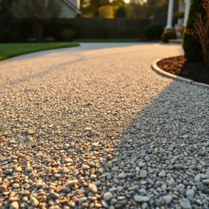 Podjazd do garażu z kruszywa