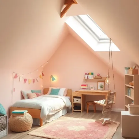 Pokój dla 10 latki na poddaszu