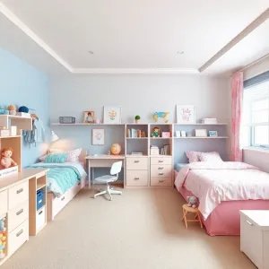 Pokój dla dwójki dzieci chłopca i dziewczynki