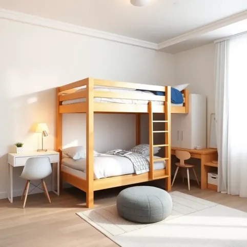 Pokój dla rodzeństwa z łóżkiem piętrowym