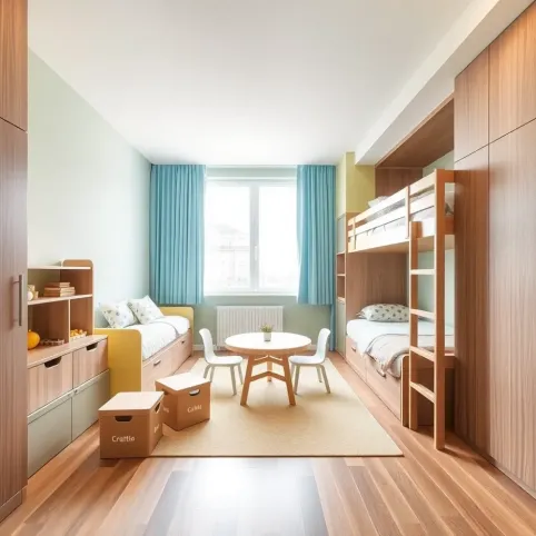 Pokój dla trójki dzieci w bloku