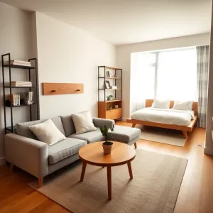 Pokój dzienny i sypialnia w jednym aranżacje