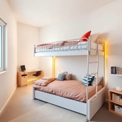 Pokój młodzieżowy z łóżkiem piętrowym