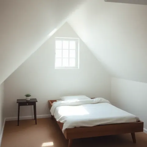 Pokój na poddaszu ze skosem