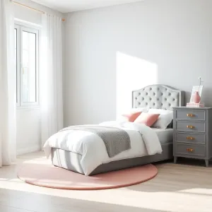 Pokój szaro różowy dla dziewczynki