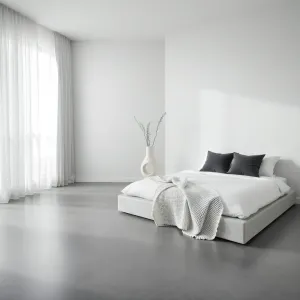 Pokój w szarościach i bieli