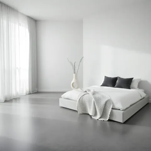 Pokój w szarościach i bieli