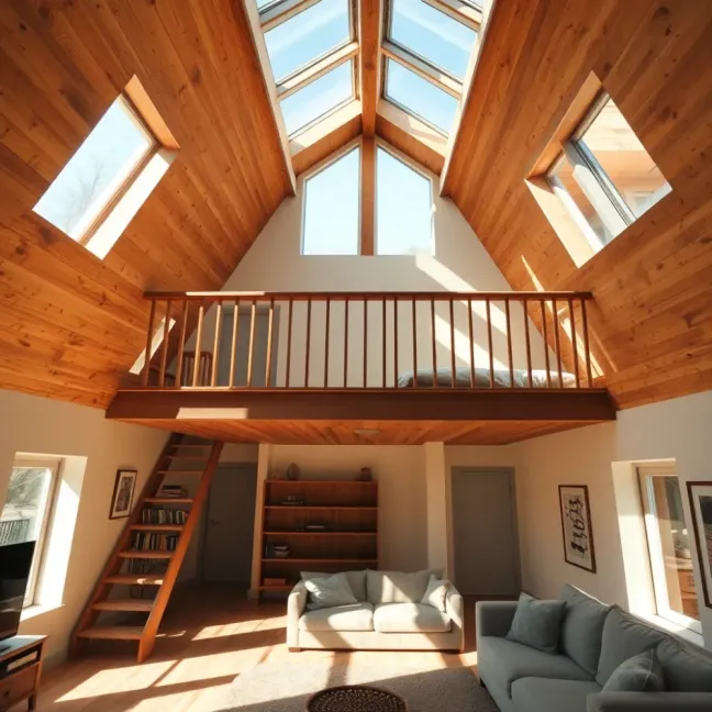 Pokój z antresolą na poddaszu