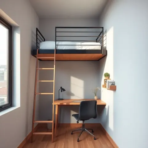 Pokój z łóżkiem na antresoli