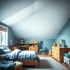 Pokój ze skosami dla chłopca