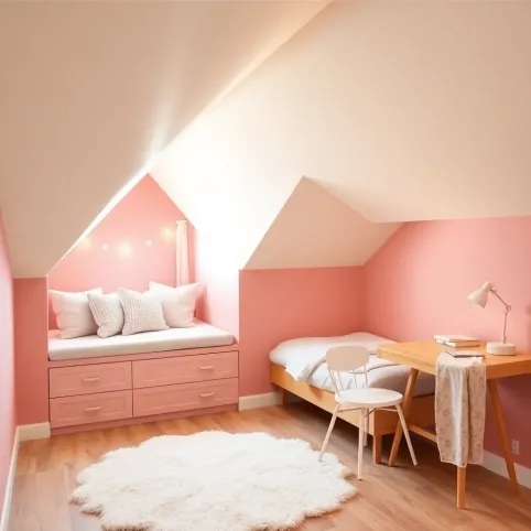 Pokój ze skosami dla dziewczynki