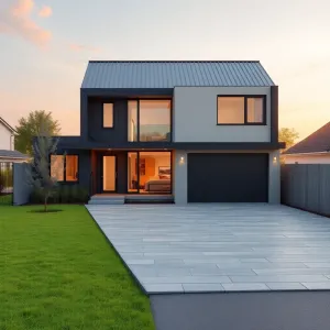 projekt domu na wąską działkę 18 m z garażem