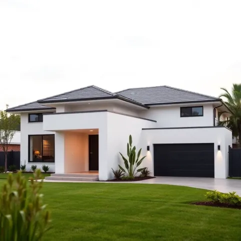 projekt domu parterowego z garażem 2stanowiskowym