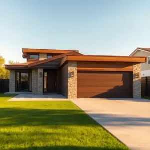 Projekt domu parterowych z garażem dwustanowiskowym do 120m2