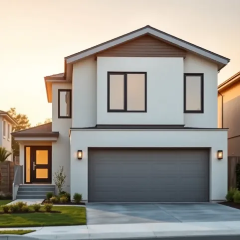 Projekt domu piętrowego z garażem dwustanowiskowym