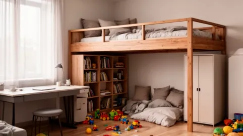 Projekt łóżka na antresoli