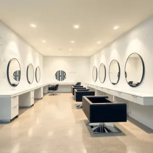 Projekt salonu fryzjerskiego rysunek z opisem