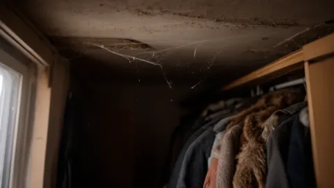 Przestrzeń między szafą a sufitem