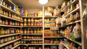 regały w spiżarni