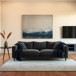 Salon szary z granatem