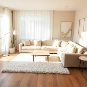 Salon w beżach i bieli