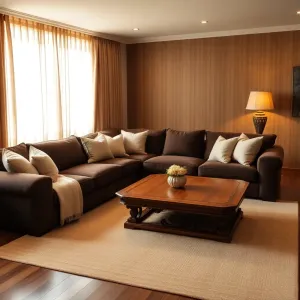 Salon w brązach i beżach