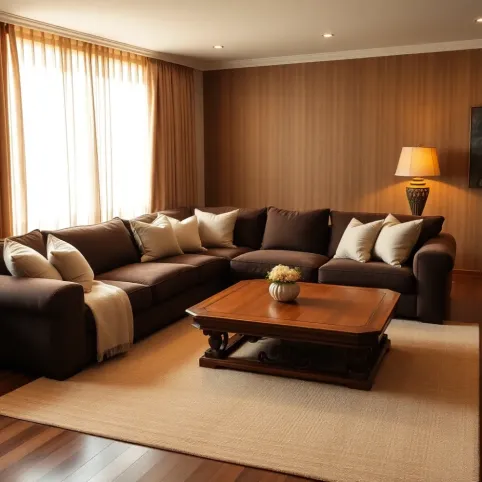 Salon w brązach i beżach