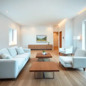 Salon w drewnie i bieli