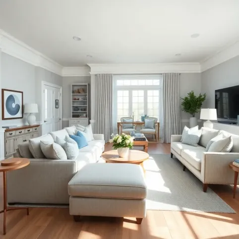 Salon w stylu hampton