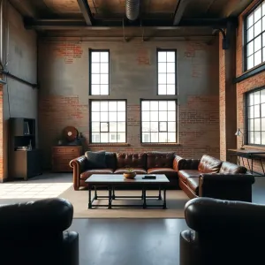 Salon w stylu industrialnym