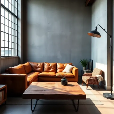 Salon w stylu loft vintage