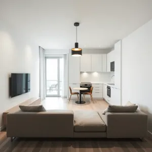 Salon z aneksem 22m2 projekt