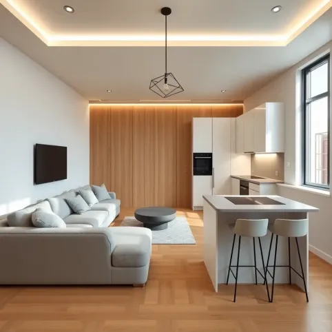 Salon z aneksem 30m2